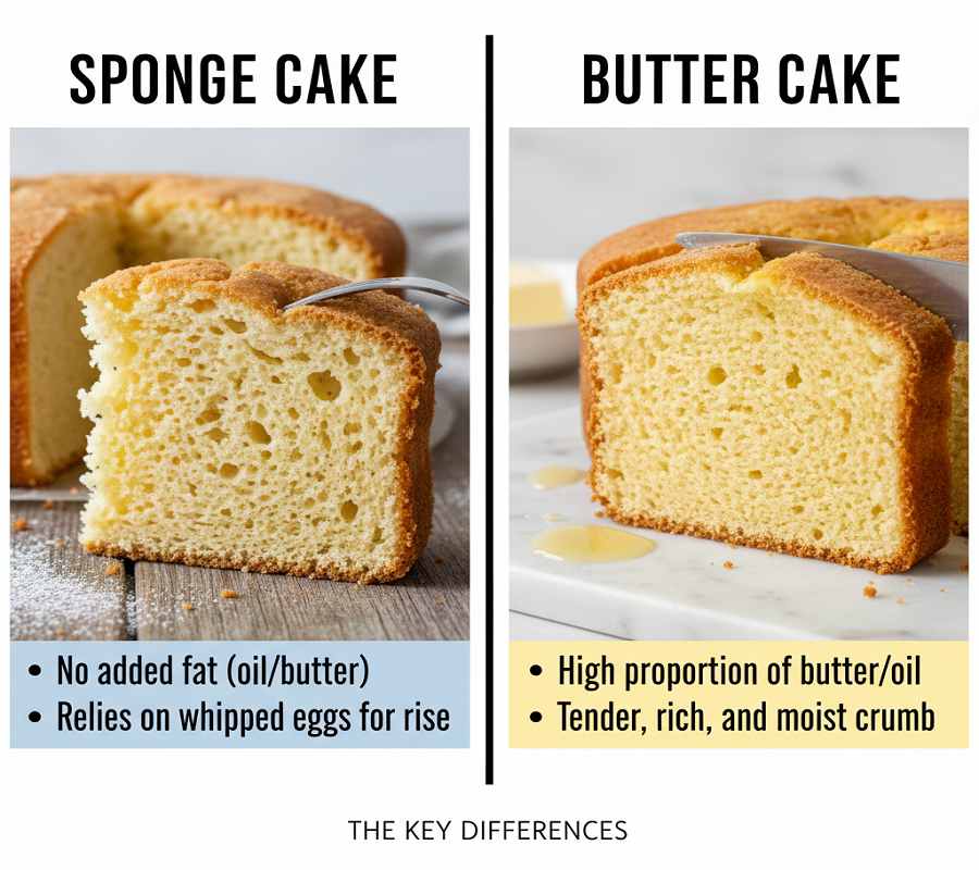 Sponge Cake vs. Butter Cake