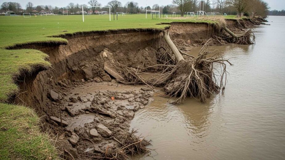 Riverbank Collapse near Iford Playing Fields in Christchurch