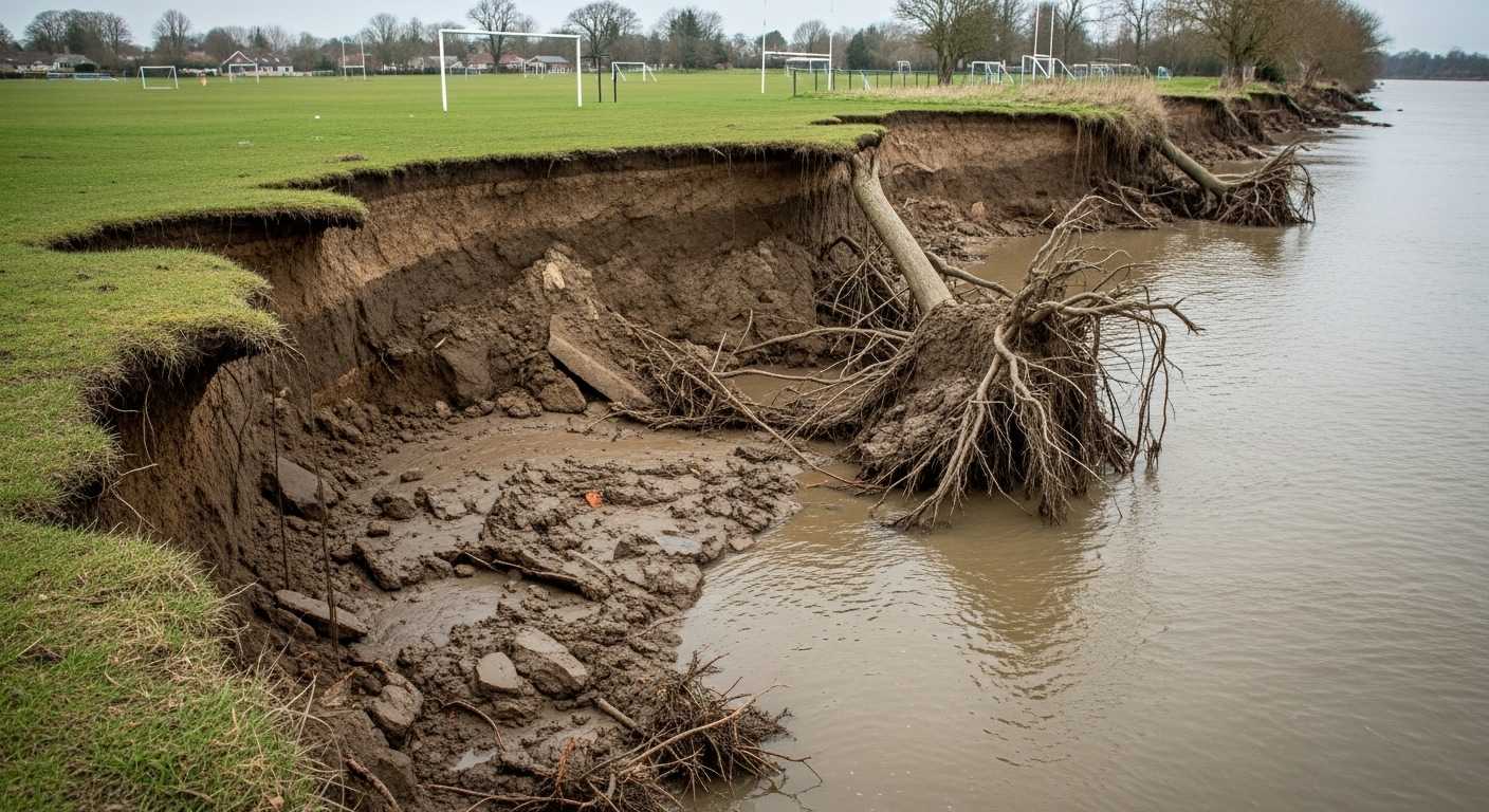 Riverbank Collapse near Iford Playing Fields in Christchurch