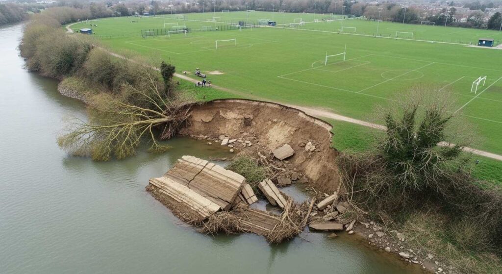 Riverbank Collapse near Iford Playing Fields in Christchurch