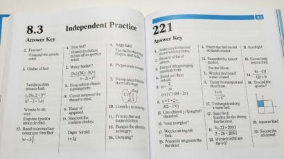 8.3 Independent Practice Page 221 Answer Key