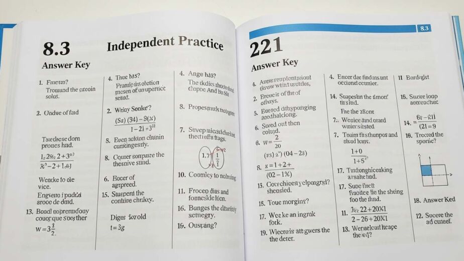 8.3 Independent Practice Page 221 Answer Key