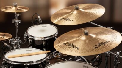 Pair of Cymbals on a Drum Set