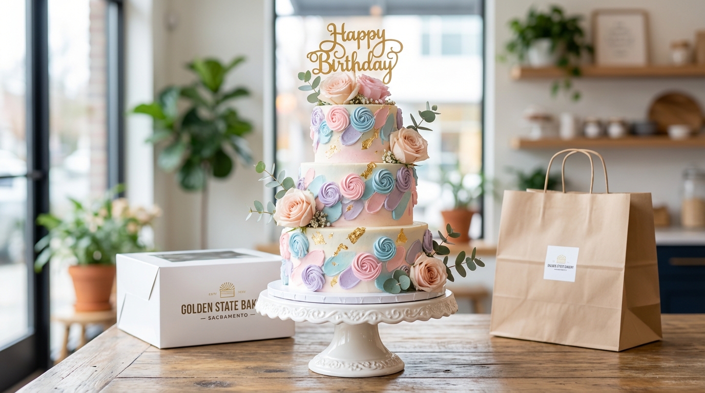 3 floor birthday cake in sacramento delivery
