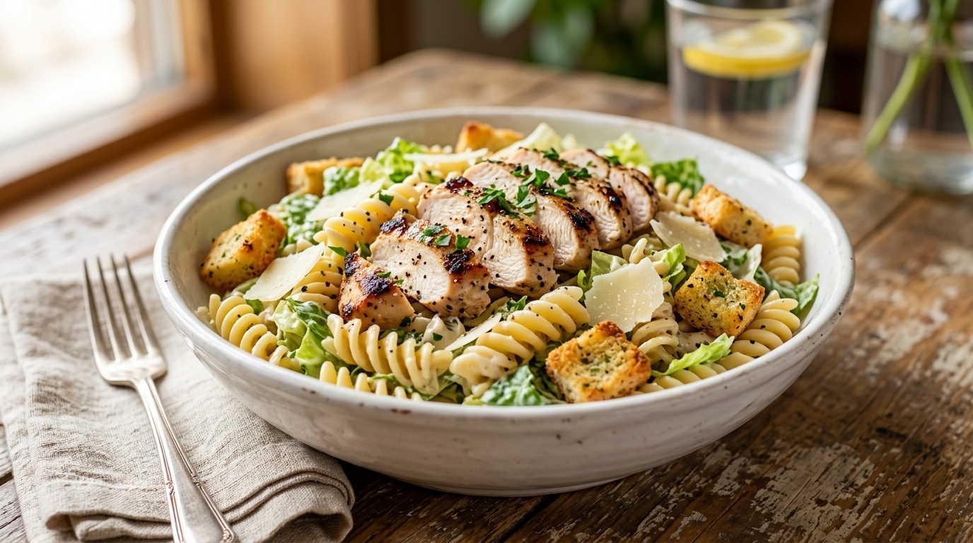 Creamy Chicken Caesar Pasta Salad